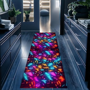Arcade Stars Runner Rug, Bowling Alley Carpet, Gamer Rug, Arcade Bar Carpet, Retro Rug, Arcade Bar Rug, Arcade Rug, 80s Rug, Retro Arcade