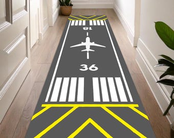 Tappeto per aeroporto, tappeto da gioco per bambini, tappeto per pista di aeroporto, tappeto per compagnie aeree, tappeto da pista, tappeto per aerei, tappeto per amanti degli aerei, tappeto da campo per aeroporto, tappeto da gioco