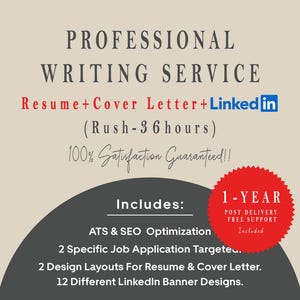 Rush Resume writing Service, Cover Letter + Linkedin, 36 Hours Urgent, Professional Writer, Custom Resume for 2 job application & Generic