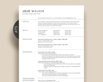 Professional Resume Template ATS Friendly, Google Docs Resume, Simple resume template Executive, Minimalist 2 page ats resume Template