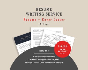Professional Resume writer, Resume + Cover Letter writing service, CV Writing, Custom Resume for Specific job Application, 4 days Turnaround