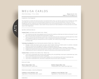 ATS Resume Template: Google Docs resume, Word, Pages - Minimalist CV Professional