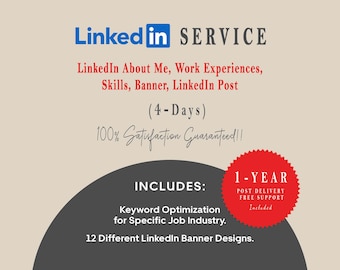 Service professionnel d'optimisation de profil LinkedIn | Relooking optimisé pour le référencement pour les demandeurs d'emploi | Image de marque personnelle 12+ bannière, publication LinkedIn