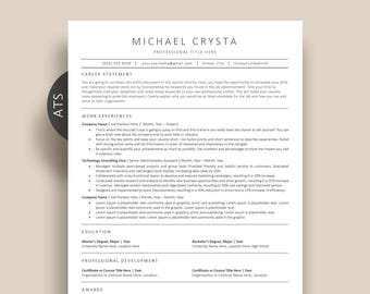 ATS Resume Template Professional: Modern CV Design for Word, Pages, Google Docs Resume
