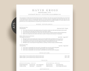 ATS Resume Template: Minimalist CV Design, Professional Resume (Google Docs, Word, Pages)