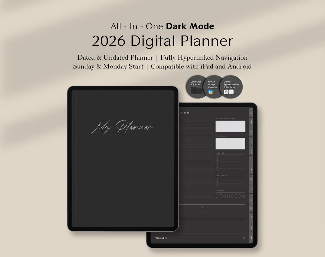 2026 Digital Planner Goodnotes, Dated Undated, Portrait Landscape ...