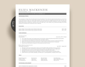 Modèle de CV professionnel Google Docs, pages Word de modèle de CV conviviales pour ATS, modèle de CV simple, modèle de CV minimaliste exécutif
