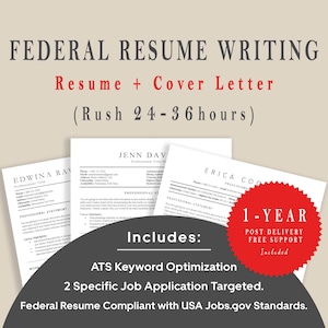 Federal Resume Writing Service + Cover Letter | ATS & OPM Compliant | Military Transition Help |  USA GovernmentJobs Expert Writer | Rush