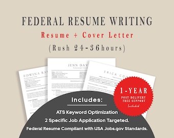 Federal Resume Writing Service + Cover Letter | ATS & OPM Compliant | Military Transition Help |  USA GovernmentJobs Expert Writer | Rush