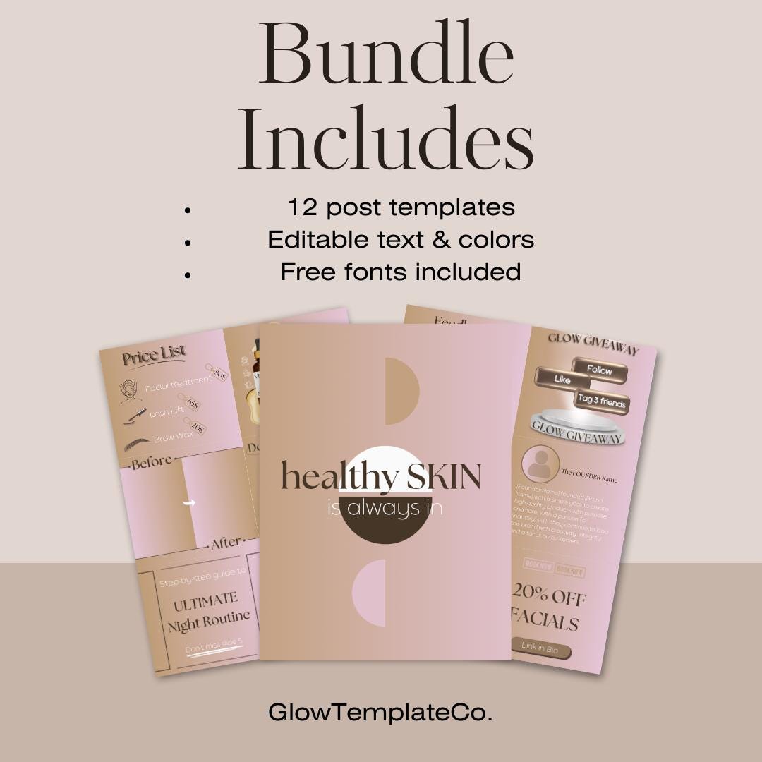 Editable Instagram Post Template Bundle | Social Media Canva Template ...