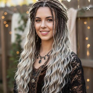 50 Natural Mix Dreadlock Extensions – Blonde Brown Synthetic Hair, Boho Braids