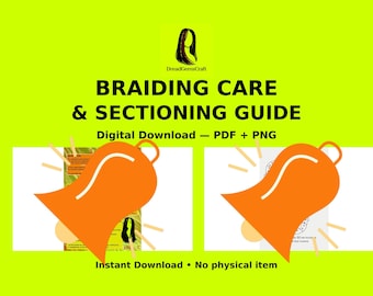 Braiding Care Instructions & Sectioning Map – Digital Download (Hair Washing, Removal and Styling Guide)