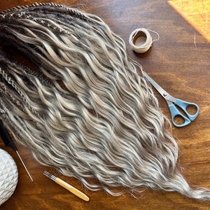 50 Natural Mix Dreadlock Extensions – Blonde Brown Synthetic Hair, Boho Braids