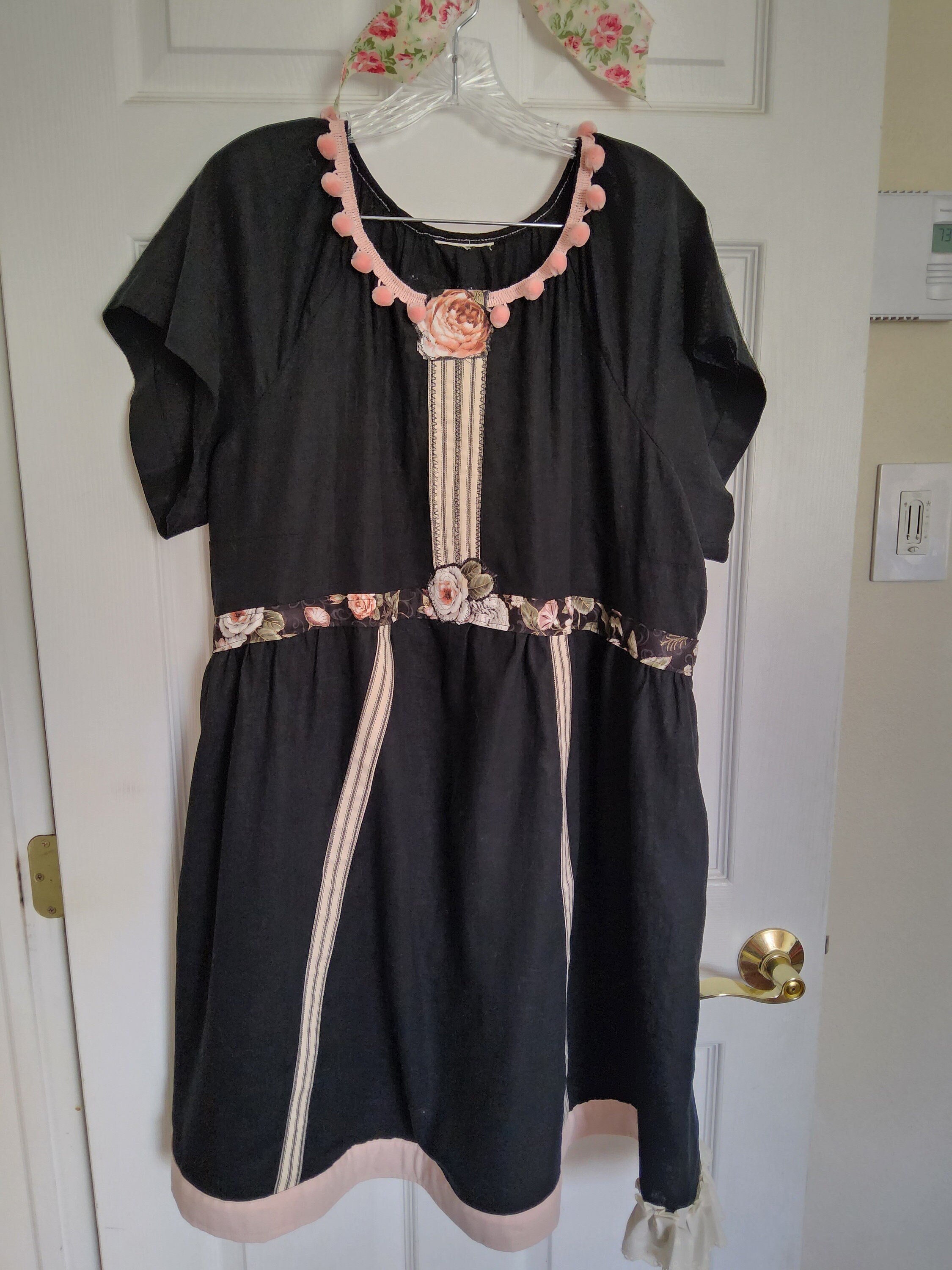 Ooak Cotton Boho Hippie Ruffle Magnolia Prairie Dress Shirt Has Pockets Ooak Cotton Boho Hippie Ruffle Magnolia Prairie Dress Shirt Has Pockets