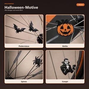 Halloween Speichen-Deko Clips – Fahrrad & Rollstuhl – 4er Set