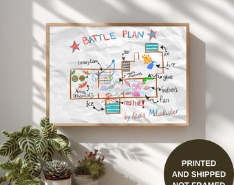 Home Alone Battle Plan Poster: Christmas Movie Map Art