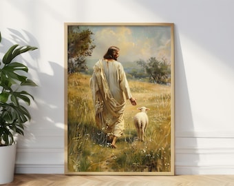 Jesus Leaves The 99: Christian Good Shepherd Artwork (Digital Download)