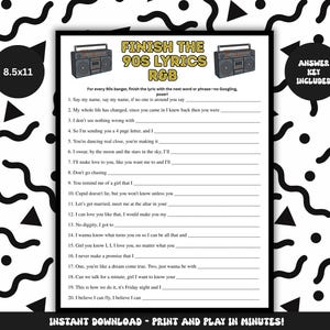 a list of lyrics for a song, and it is a black and white image with a geometric pattern.