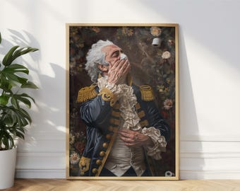 Funny George Washington Bathroom Print: Humorous Toilet Meme Art (Digital Download)