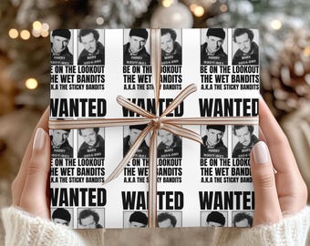 Wet Bandits Harry and Marv Christmas Wrapping Paper, Home Alone Gift Wrap