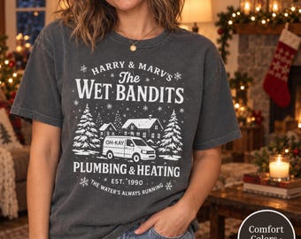 Home Alone Christmas Shirt, The Wet Bandits, 90s Xmas Movie Comfort Colors Tee