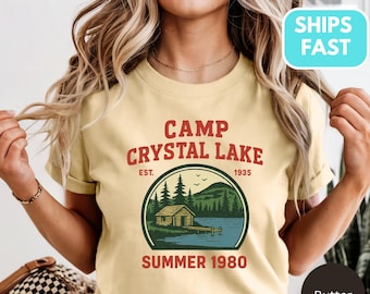 Camp Crystal Lake Comfort Colors Shirt: 80s Horror Movie Tee