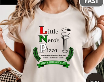 Maglietta Little Neros Pizza Mamma, ho perso l'aereo, film di Natale, maglietta in cotone color comfort