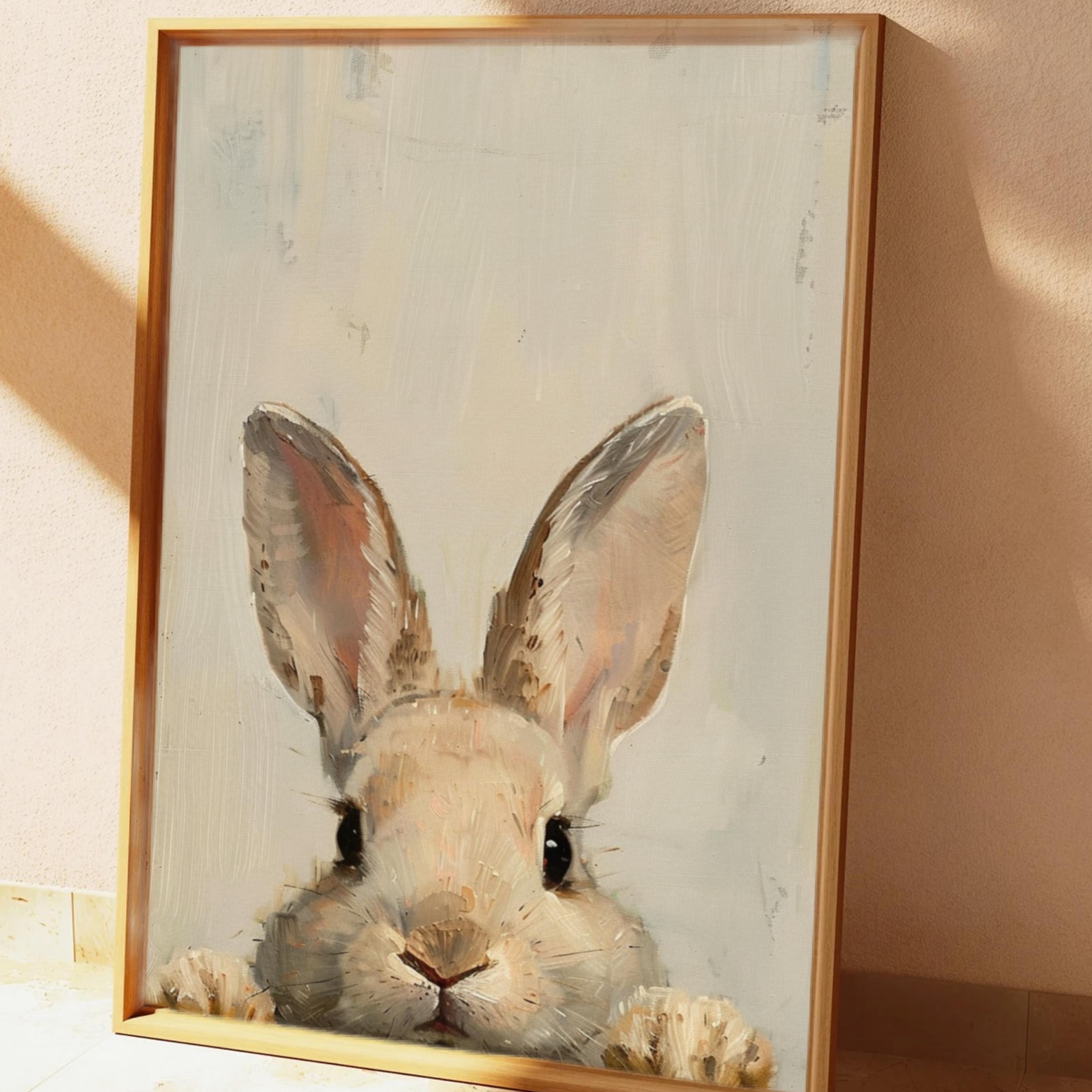 Vintage Easter Bunny Print, Peeking Rabbit Cottagecore Wall Art - Etsy