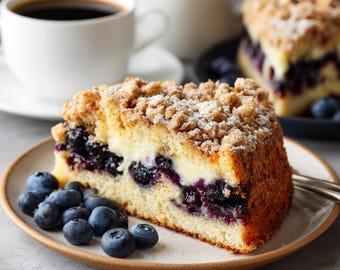 Bestes Rezept Blaubeer-Sahne-Käse-Kaffee-Kuchen: Druckbare Backanleitung (PDF Download-Rezept Kochbuch)