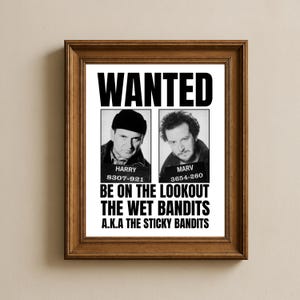 Home Alone The Wet Bandits Harry and Marv Wanted Poster Christmas Movie (Digital Download)