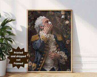 Funny Toilet Humor Art: George Washington Bathroom Print