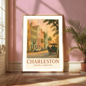 Charleston SC Rainbow Row Art Print, Charleston South Carolina Wall Art, SC, Trendy Wall Art, Digital Art, Travel Art, Digital Download,
