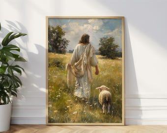 Jesus Leaves The 99: Christian Good Shepherd Artwork (Digital Download)