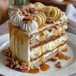 Banana Walnut Cream Cake Recipe: Printable Step-by-Step PDF