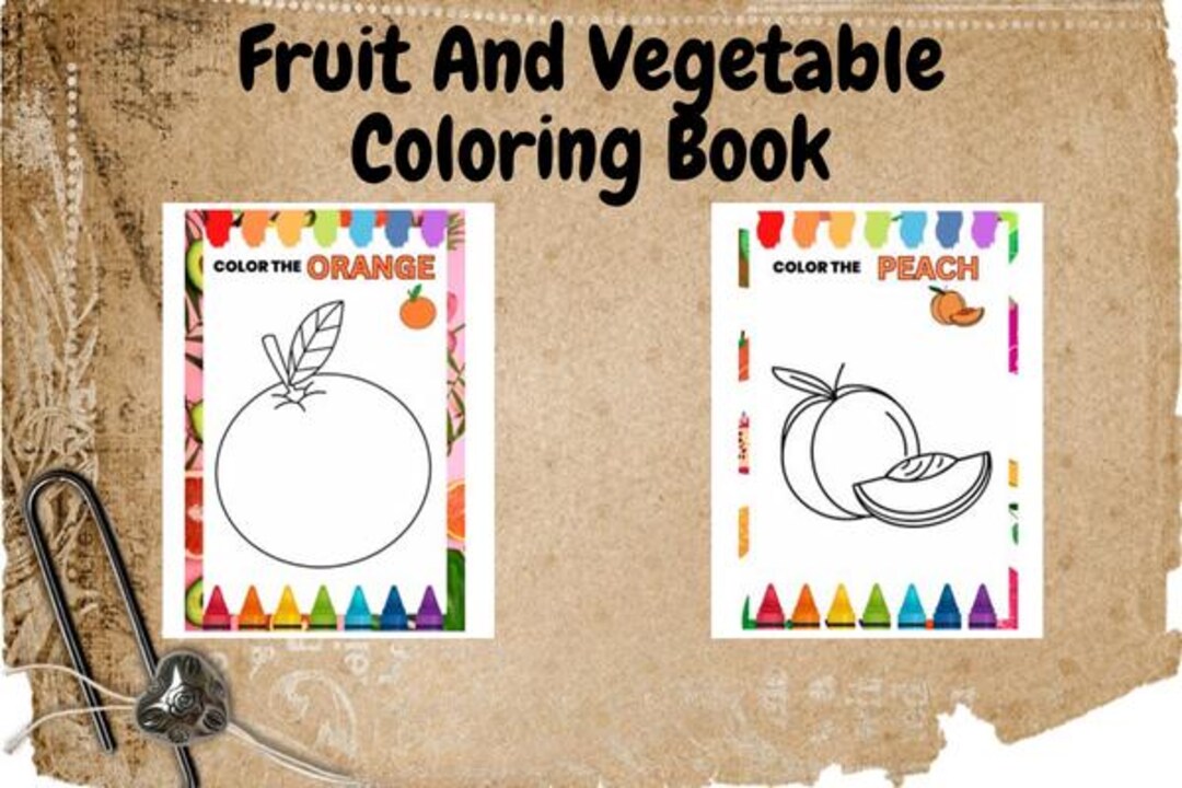 Fun Educational Fruit and Vegetable Coloring Book ,fruit and Vegetable ...