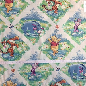 Full Size (double) Flat Vintage Winnie the Pooh Sheet, plus 1 pillowcase, Disney, very RARE