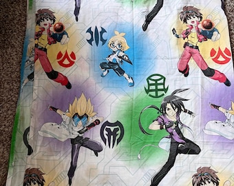 Vintage Twin Flat Sheet with Bakugan, battle brawlers, anime,2009