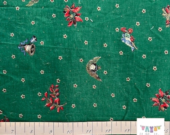 Vintage dark green Christmas fabric from Joan Kessler for Concord fabrics, LAST 29"
