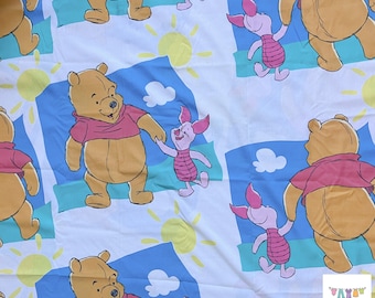 Vintage Twin Flat Sheet and 1 pillowcase with Winne the Pooh and Friends, Disney
