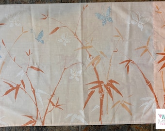 Vintage orange Floral and butterfly pillowcase, Springmaid