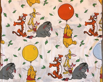 Vintage Twin Flat Sheet and 1 pillowcase, Winnie the Pooh and Tigger