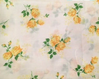 Full (double) Flat Vintage Sheet in yellow floral