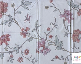 Set of 2 KING Size Vintage Pillowcases with Peach and green floral from Fieldcrest