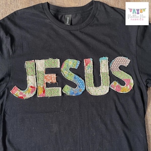 Camiseta de Jesús acolchada hecha a mano, colcha vintage