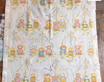 Mantita Para Bebé Nutria y mapache vintage