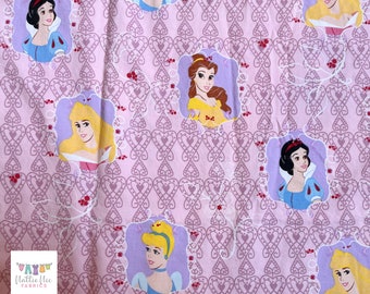 Vintage Disney Princesses Twin Flat sheet in purple and Pink