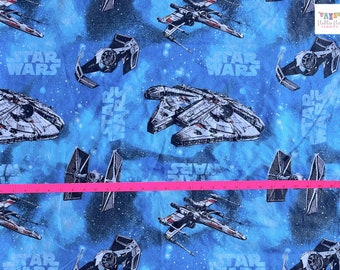 Twin Sheet Set, Star Wars, Millennium Falcon, Tie Fighter, X Fighter, blue