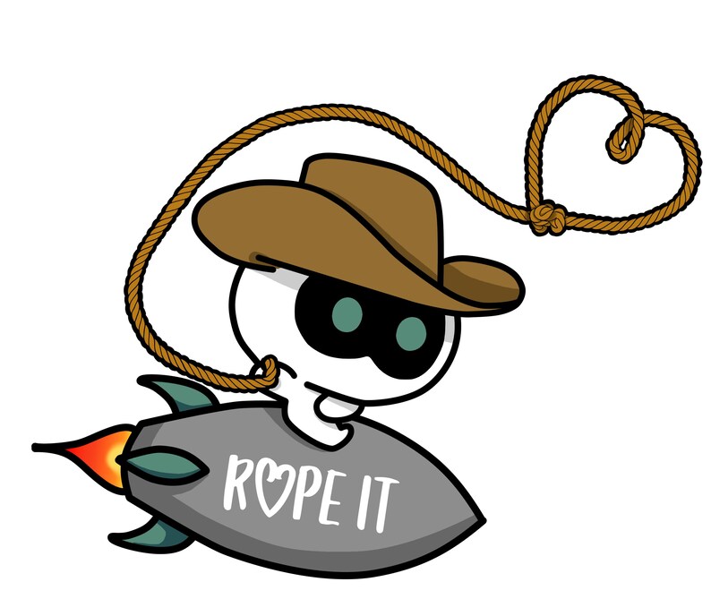Rope IT!! BTS Jin-inspired Sticker Featuring Cowboy Wootteo Lassoing up ...