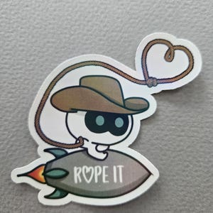 Rope IT!! BTS Jin-inspired Sticker Featuring Cowboy Wootteo Lassoing up ...