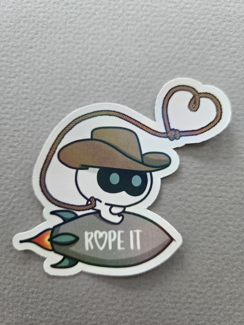 Rope IT!! BTS Jin-inspired Sticker Featuring Cowboy Wootteo Lassoing up ...